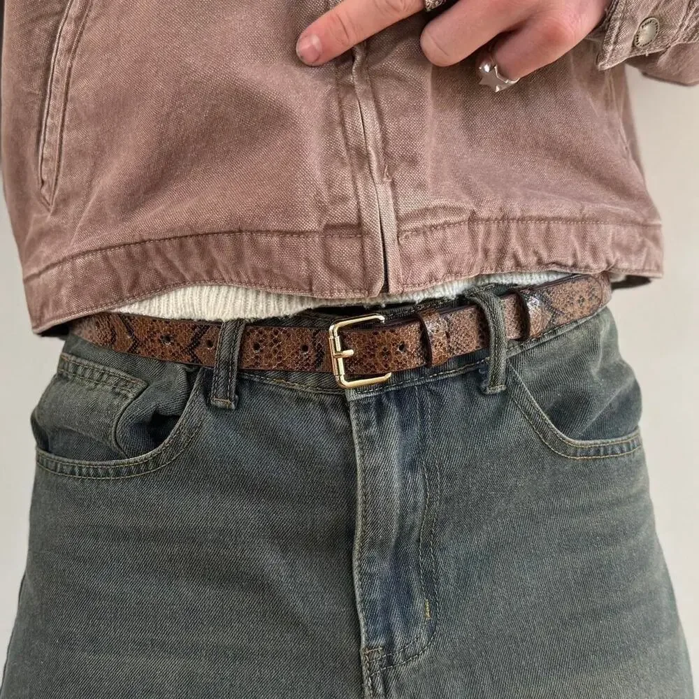 Western brown snakeskin cowboy